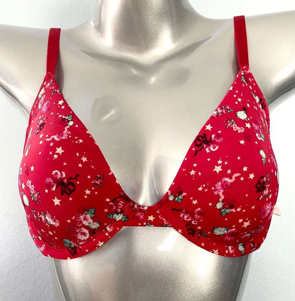 Victoria's Secret Nwt Sexy Underwire Unlined Smooth & Soft Red Demi Bra